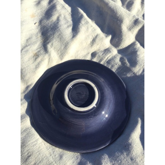 Pottery Barn saucer only 7” dark blue tea cup boho ceramic pottery hand painted - Picture 2 of 7
